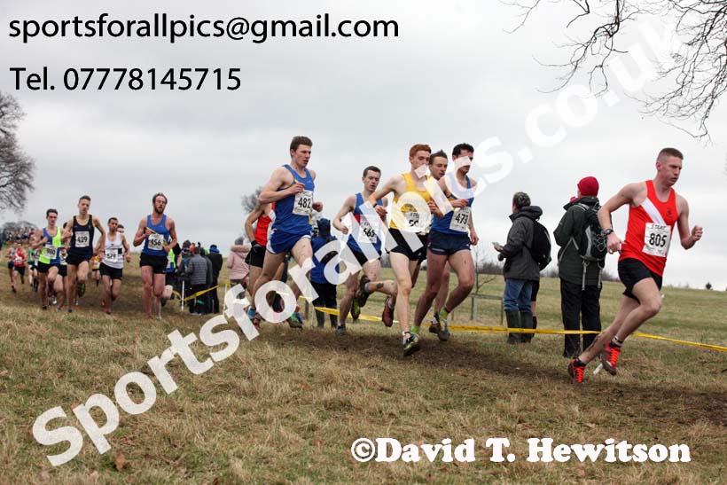 Senior men, 2018 Northern Cross Country Champs., Harewood House, Leeds. Photo: David T. Hewitson/Sports for All Pics